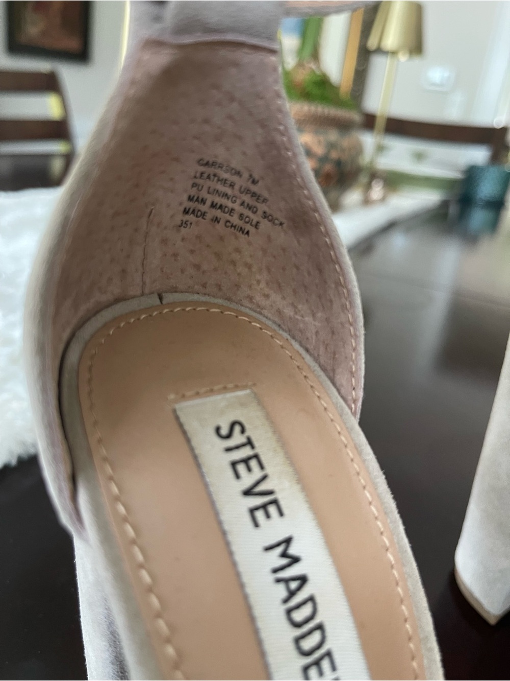 Steve Madden Taupe Suede Block Heel Sandals Size 7 - Picture 5 of 10